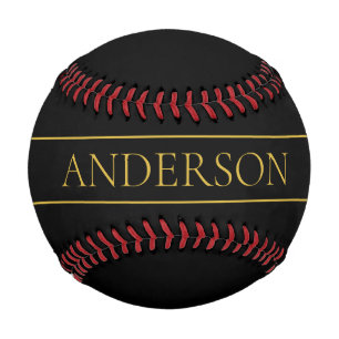 Classy Customisable Gold Text & Lines Baseball