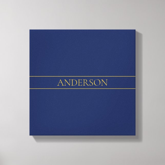Classy Customisable Gold Text & Lines Canvas Print (Front)