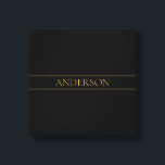 Classy Customisable Gold Text & Lines Canvas Print<br><div class="desc">Your custom name or brand.</div>