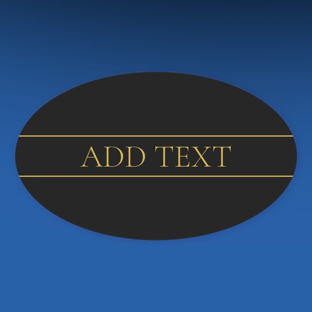 Classy Customisable Gold Text & Lines Oval Sticker (Creator Uploaded)