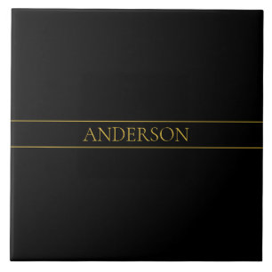 Classy Customisable Gold Text & Lines Tile