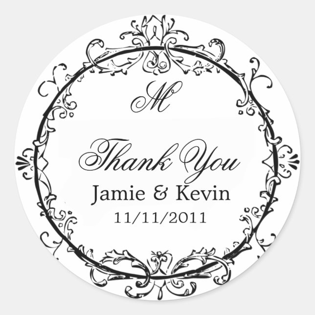 Classy Customisable Monogrammed Stickers (Front)