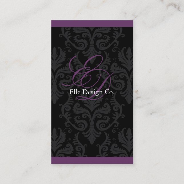 Classy Damask Business Card (Front)