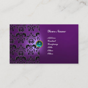 CLASSY DAMASK GEM MONOGRAM BUSINESS CARD