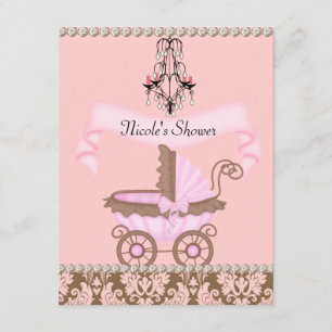 Classy DAMASK GIRL BABY Shower INVITATIONS