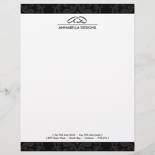 Classy Damask  Letterhead (Front)