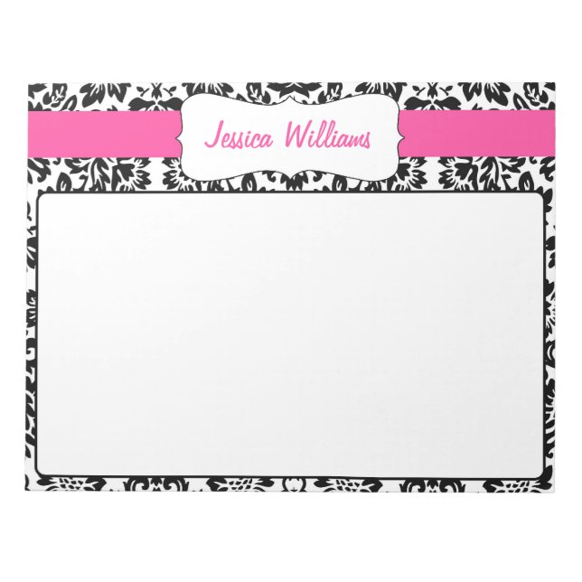 Classy Damask Notepad (Front)