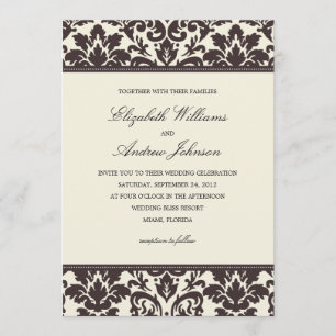 CLASSY DAMASK WEDDING INVITATION