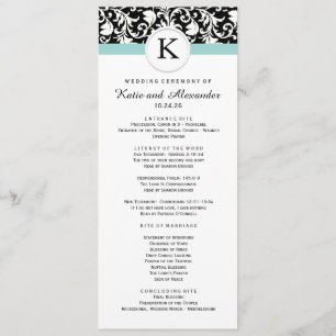 Classy Damask Wedding Program Programme