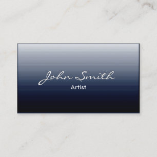 Classy Dark Blue Metal Artist Business Card