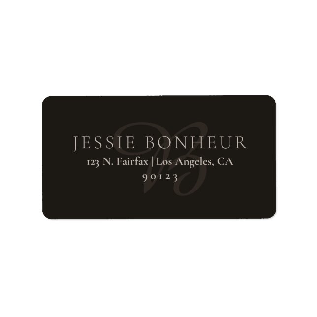 Classy Dark Brown Return Address Label (Front)