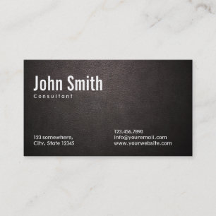 Classy Dark Leather Consultant Business Card