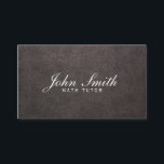 Classy Dark Leather Math Tutor Business Card<br><div class="desc">Classy Dark Leather Math Tutor Business Card.</div>
