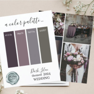 Classy Dark Lilac Wedding colours Palette Card 2