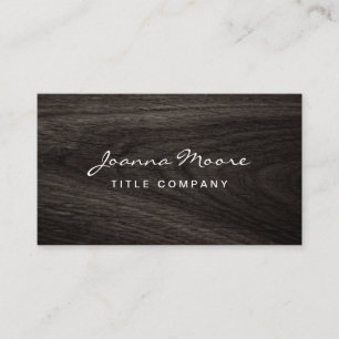 Classy dark oak wood grain professional profile business card