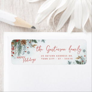 Classy Dark Red Teal Blue Floral Holiday Wreath