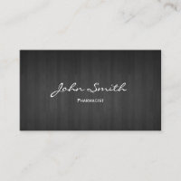 Classy Dark Wood Pharmacist Business Card