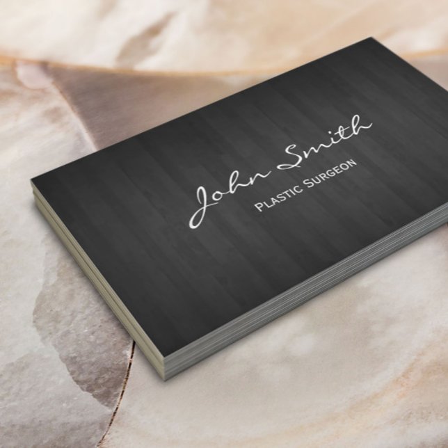 Classy Dark Wood Plastic Surgeon Business Card (Creator Uploaded)