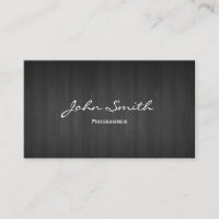 Classy Dark Wood Programmer Business Card
