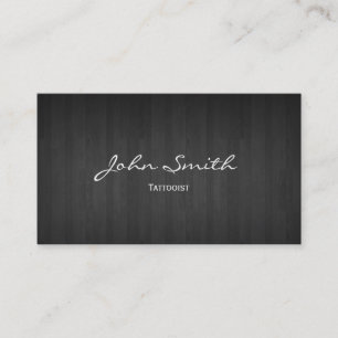 Classy Dark Wood Tattooist Business Card