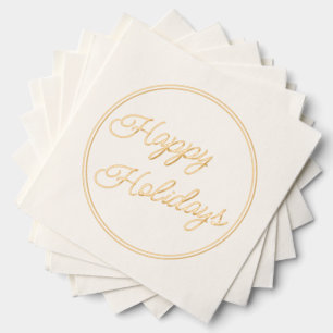 Classy December Happy Holidays Holiday Foil Napkins