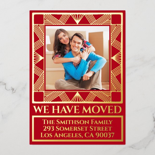 Classy Deco Chic Personalised Moving Announcement  (Front)