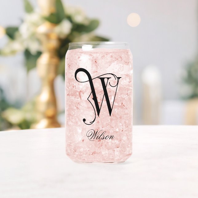 Classy  Decorative H Personalised  Can Glass (Insitu (Wedding))