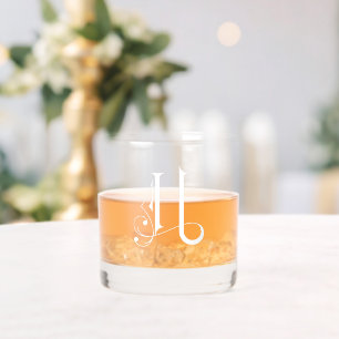 Classy  Decorative H Personalized  Whiskey Glass