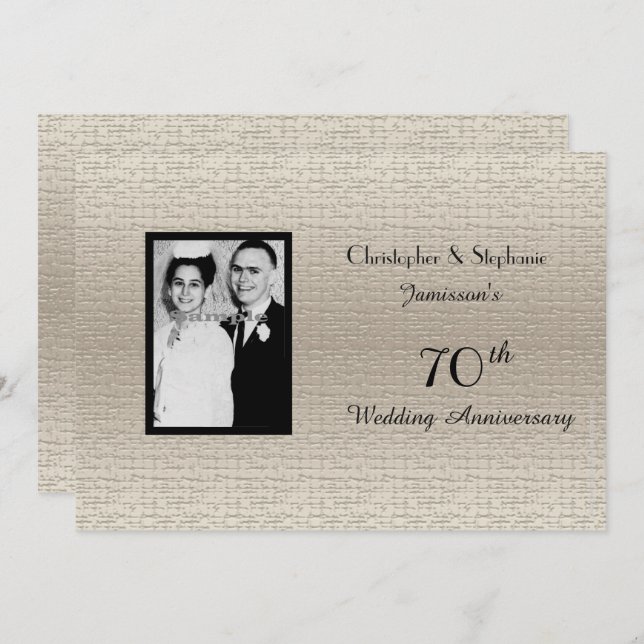 Classy Deluxe Wedding Anniversary Photo Invitation (Front/Back)