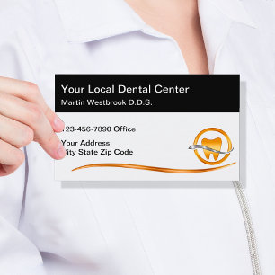 Classy Dental Office Dentist Business Cards
