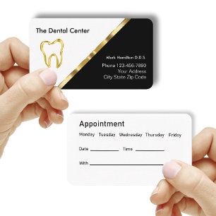 Classy Dentist Appointment Business Cards Template