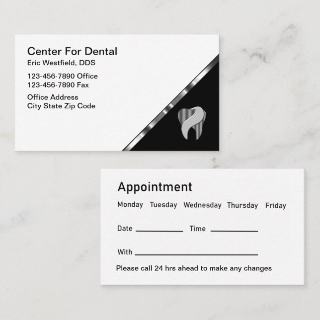 Classy Dentist Office Appointment Reminder  (Front/Back)