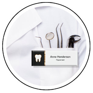 Classy Dentist Office Hygienist Name Tag