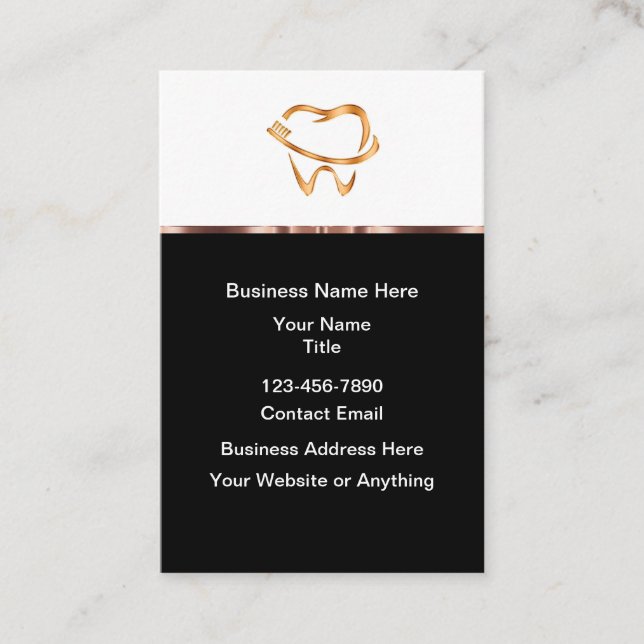 Classy Dentist Office Modern Business Cards (Front)