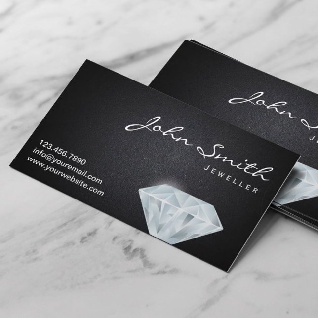 Classy Diamond Jeweller Dark Business Card (Creator Uploaded)