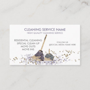 Classy Dirty Janitorial Cleaning Service Business Card