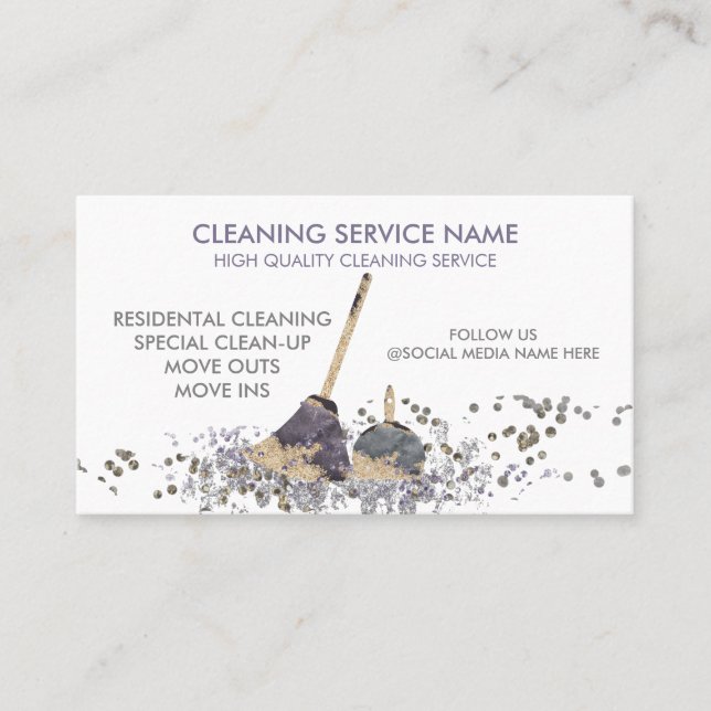 Classy Dirty Janitorial Cleaning Service Business Card (Front)