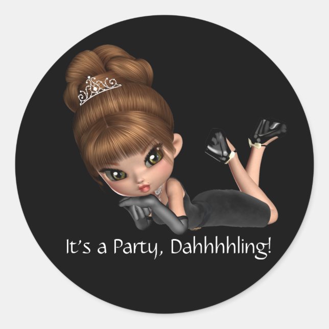 Classy Diva Party Stickers (Front)