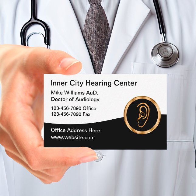 Classy Doctor of Audiology Hearing Business Cards (Creator Uploaded)