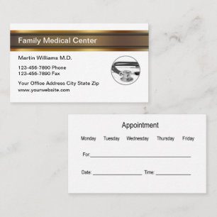 Classy Doctor Office Appointment Business Cards