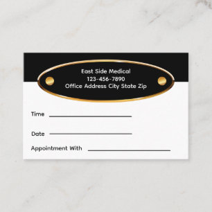 Classy Doctor Office Appointment Reminder Business Card