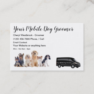 Classy Dog Grooming Mobile Service Business Card