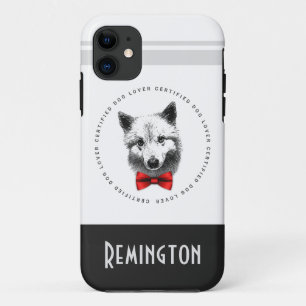 Classy Dog Lover Shiba Inu Bow Tie Add Your Name Case-Mate iPhone Case