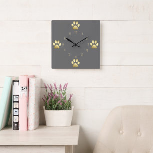 Classy Dog Paws Wall Clocks