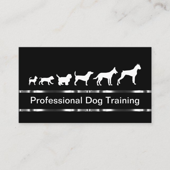 Classy Dog Training Business Cards Template (Front)