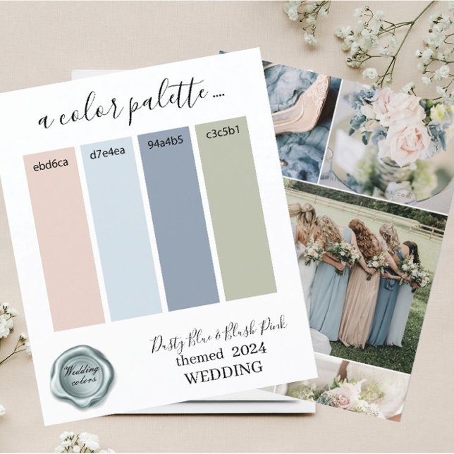 Classy dusty Blue Blush Pink Wedding colours Palet (Creator Uploaded)