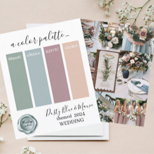 Classy Dusty Blue Mauve  Wedding colorsPaper Sheet