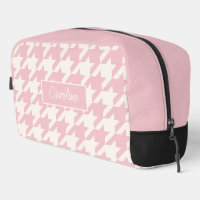 Classy Dusty Rose Blush Pink Houndstooth Pattern