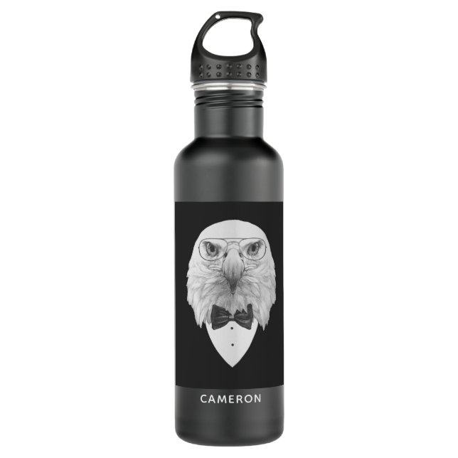 Classy Eagle Portrait | Add Your Name 710 Ml Water Bottle (Front)