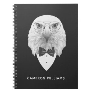 Classy Eagle Portrait   Add Your Name Notebook